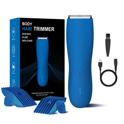 Men's Electric Groin & Body Shaver - Waterproof Dual Head Trimmer Kit w/ LED Light & Foil Blades Beauty World Shop