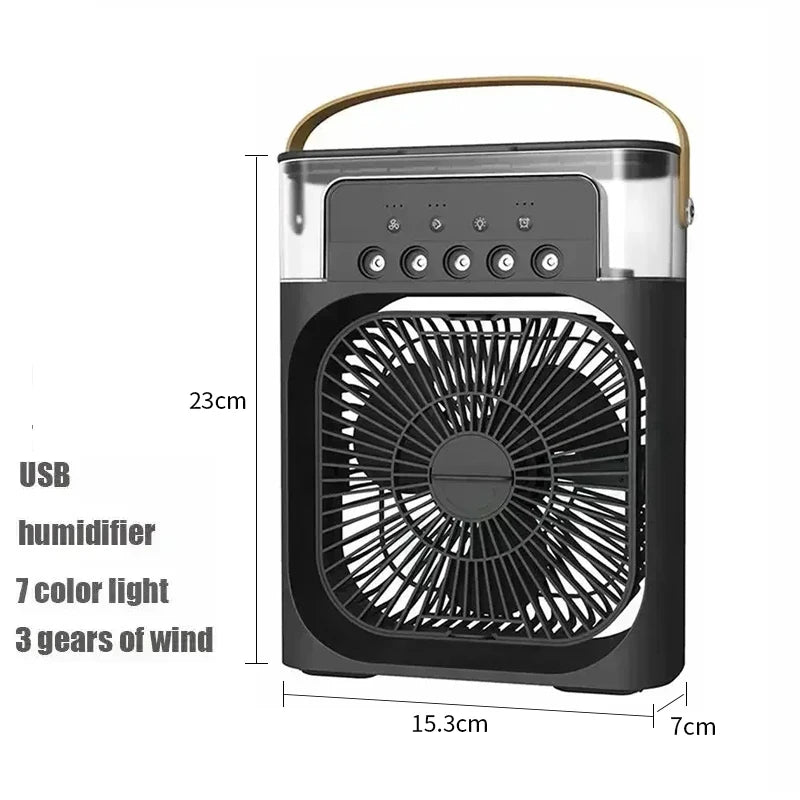 New 3 In 1 Fan AIr Conditioner Household Mini Air Cooler LED Night Light Portable Humidifier Air Adjustment Fan Office Home Fan Beauty World Shop