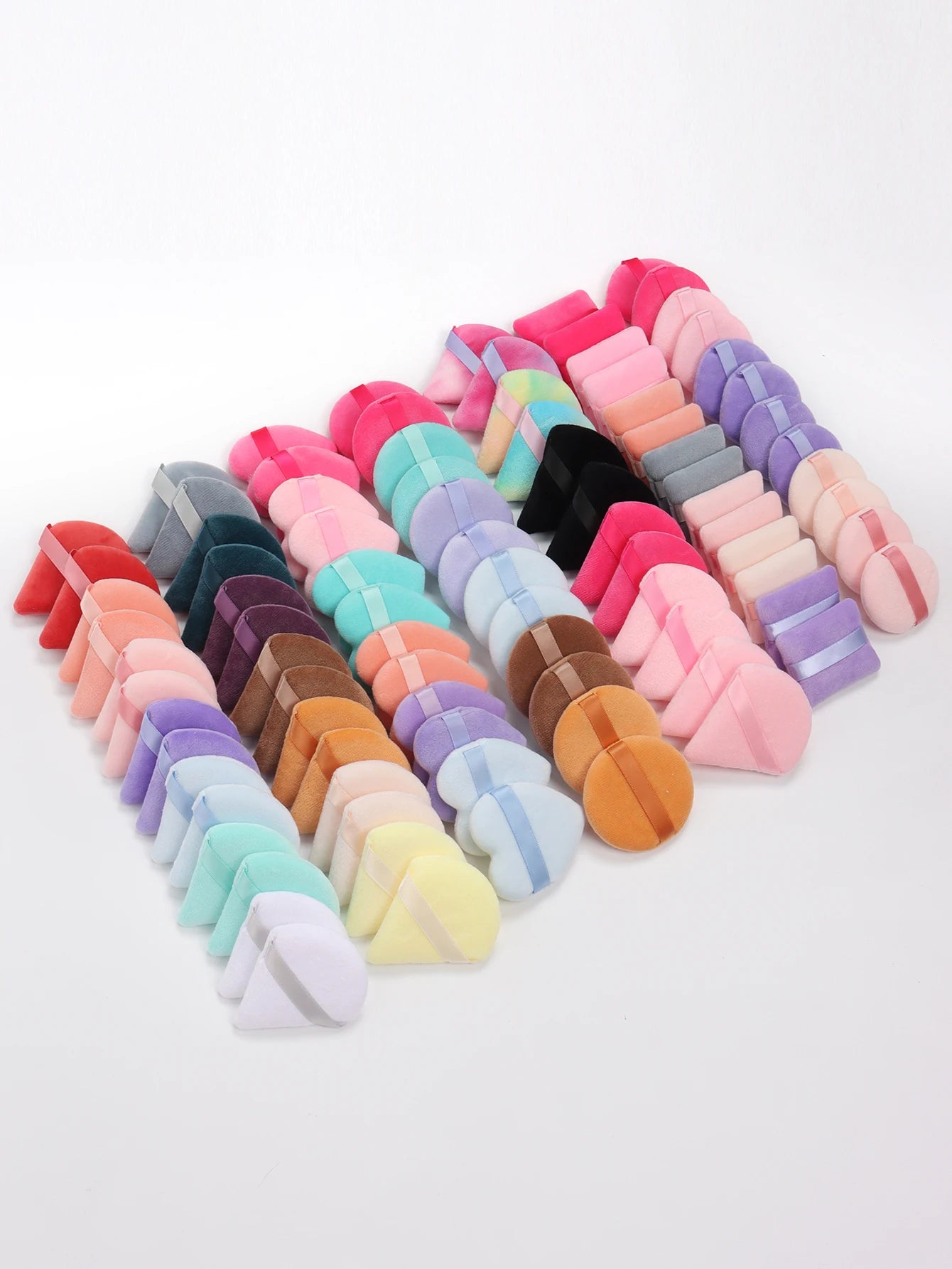5-10-20-30-50-100 random cotton powder puff bags. Random colors and shapes. Made of ultra-soft velvet, specially designed for sh Beauty World Shop