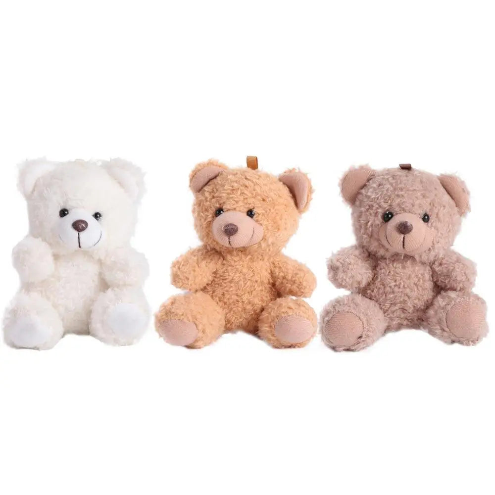 Stuffed Animals Plush Little Bear keychain Plush Doll Animal Bear Curly Plush Sitting Doll Couple Toy Soft Bear Bag Pendant Beauty World Shop