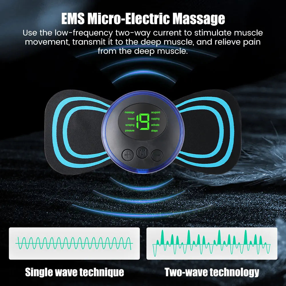 Mini Portable EMS Neck Massager Electric Neck Stretcher For  Cervical Muscle Pain Relief And Shoulder Relaxation Massage Patch Beauty World Shop
