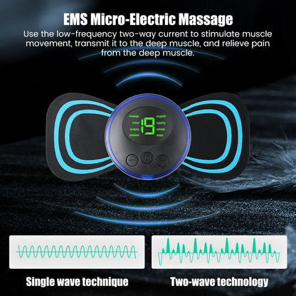 Mini Portable EMS Neck Massager Electric Neck Stretcher For  Cervical Muscle Pain Relief And Shoulder Relaxation Massage Patch Beauty World Shop