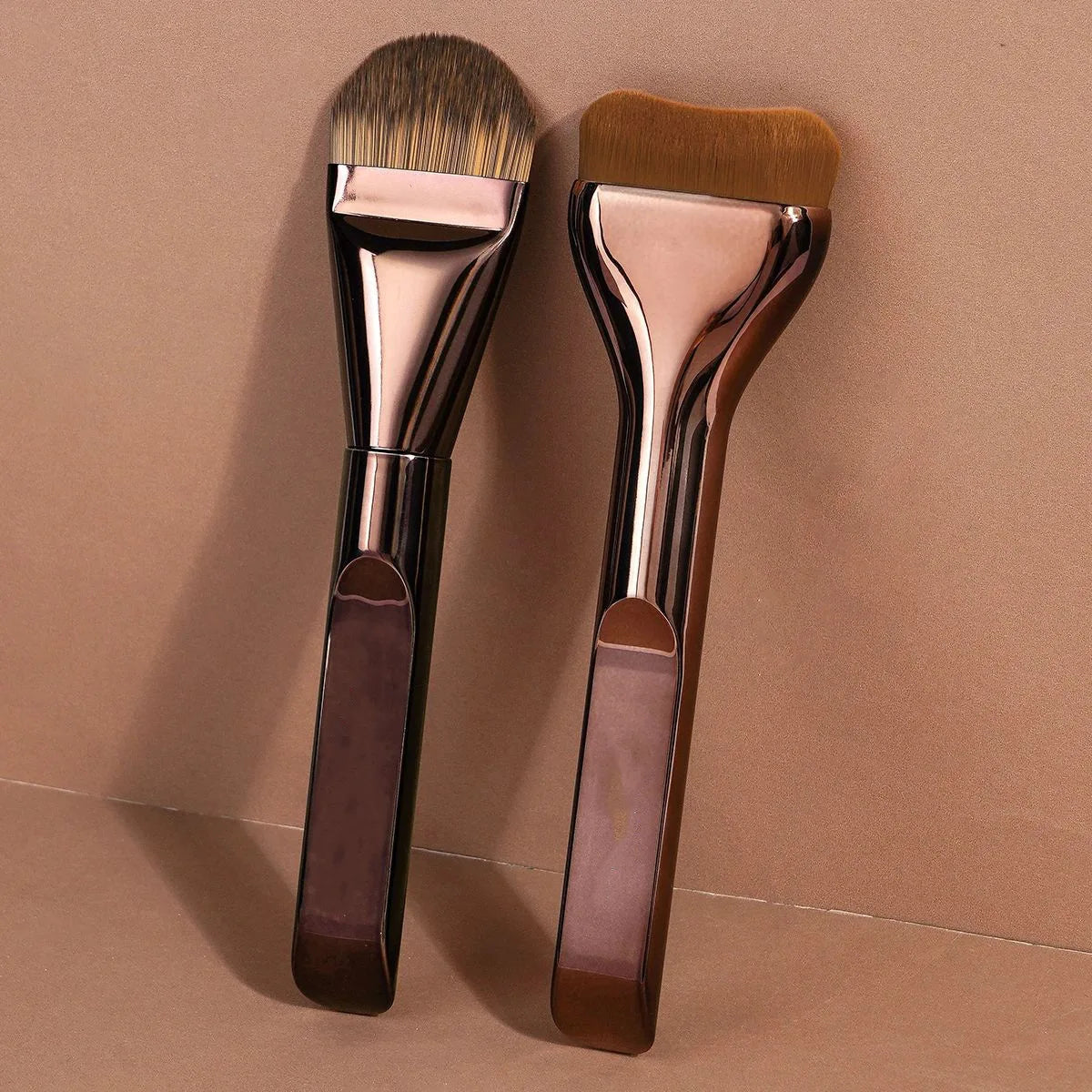New 2Pcs Professional Foundation Makeup Brushes Soft Dense Hair for Blending Liquid, Cream Flawless Powder Makeup Beauty Tools Beauty World Shop