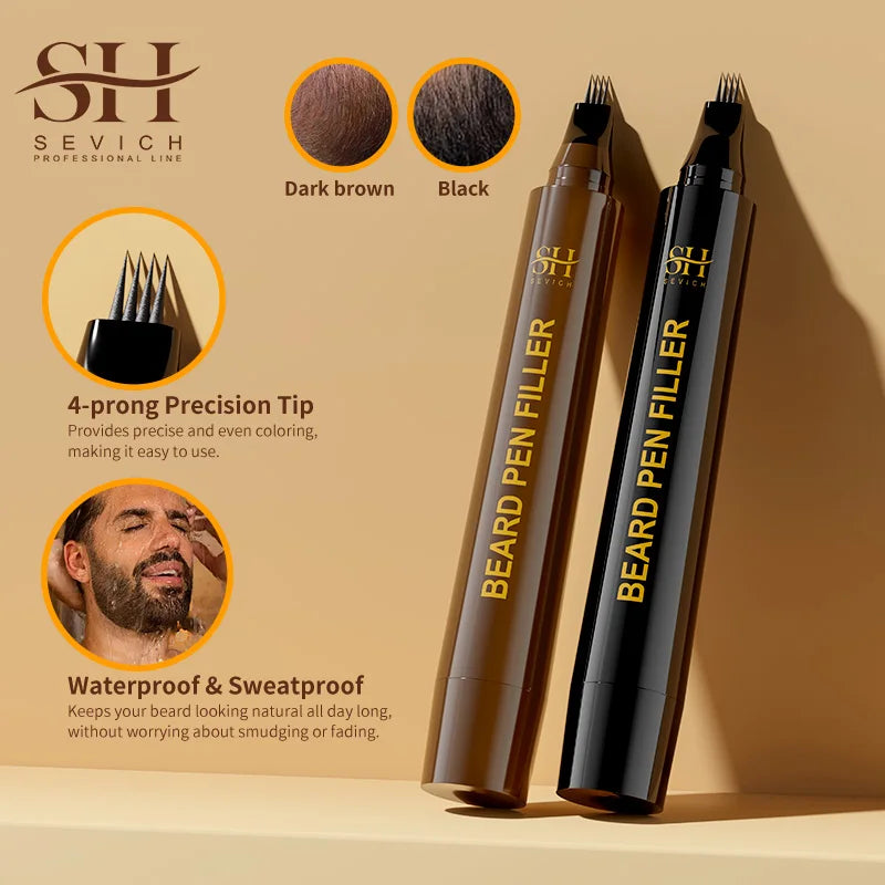 Waterproof Beard Pen Filler Men Moustache Coloring Pen Beard Coloring Filling Enhancer Black Fiber Hair Beard Stuffing Pen Tool Beauty World Shop