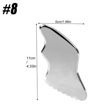 Professional Gua Sha Massage Tools, Stainless Steel Guasha Tool,Manual Massage Sticks for Jawline Sculpting & Puffiness Reducing Beauty World Shop