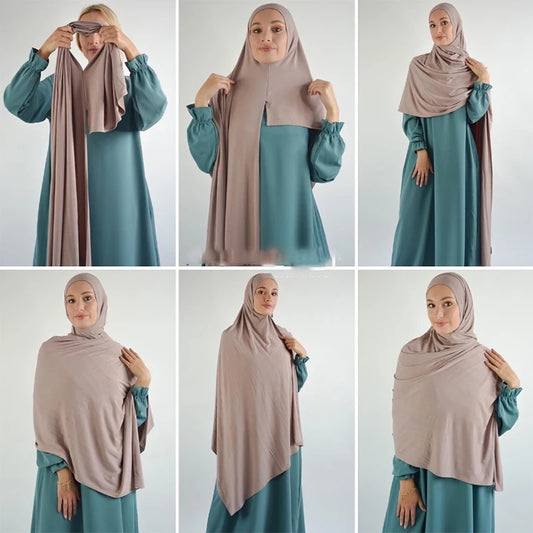 Good Stitch Stretchy Jersey Scarf Jersey Hijab Instant Hijab Plain Muslim Shawls Supplier Turban HeadWraps Foulard Femme Beauty World Shop