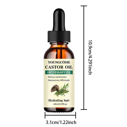 Mix Castor Oil and Rosemary Oil for Hair Growth Enhances hair thickness and Shine, Reduce Hair Loss and Split Ends Hair Care Oil Beauty World Shop