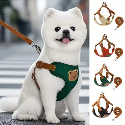 Pet Dog Harness Leash Set Small Medium Dog Cat Vest Breathable Puppy Chest Strap French Bulldog Chihuahua Harness Pet Supplies Beauty World Shop