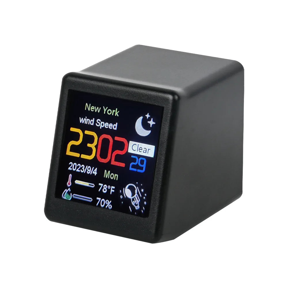Small Portable Smart Wifi Weather Station Display Weather Temperature Humidity Time Alarm Clock Desktop Decoration Beauty World Shop