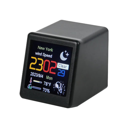 Small Portable Smart Wifi Weather Station Display Weather Temperature Humidity Time Alarm Clock Desktop Decoration Beauty World Shop
