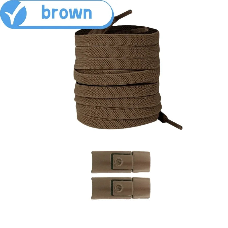 New Without Ties Elastic Laces No Tie Shoe Laces Press Lock Shoelaces Sneaker Kids Adult 8MM Widened Flat Shoelace for Shoes Beauty World Shop