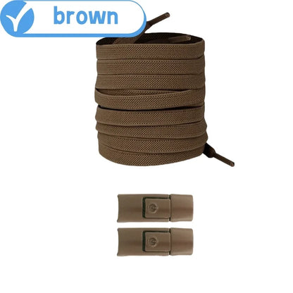 New Without Ties Elastic Laces No Tie Shoe Laces Press Lock Shoelaces Sneaker Kids Adult 8MM Widened Flat Shoelace for Shoes Beauty World Shop