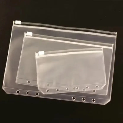 10Pcs  A5 A6 A7 Binder Pocket Binder Zipper Folders for 6 Ring Notebook Divider Page Waterproof PVC Leaf Document Filing Bag Beauty World Shop