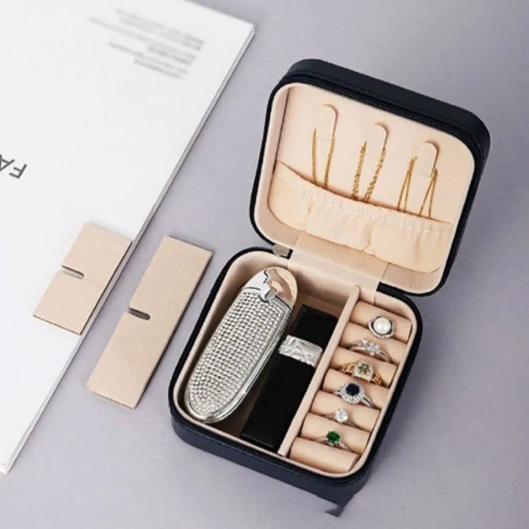 Portable Mini Jewelry Storage Box Travel Organizer Jewelry Case Leather Storage Earrings Necklace Ring Jewelry Organizer Display Beauty World Shop
