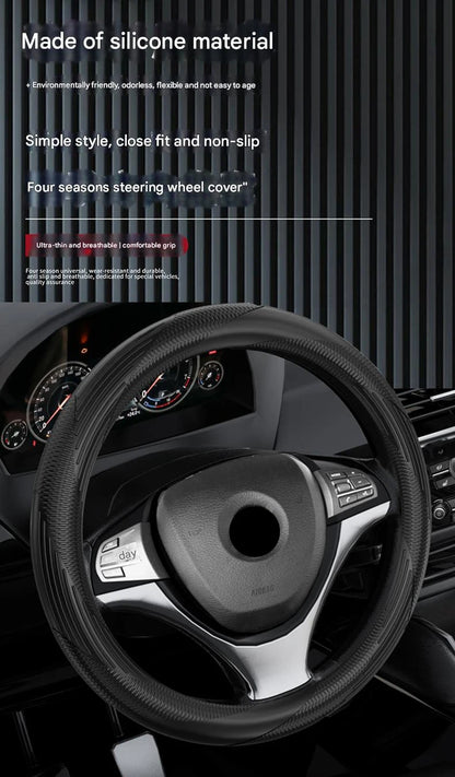 Summer fashion non-slip four-season universal soft silicone car steering wheel cover for men and women Beauty World Shop