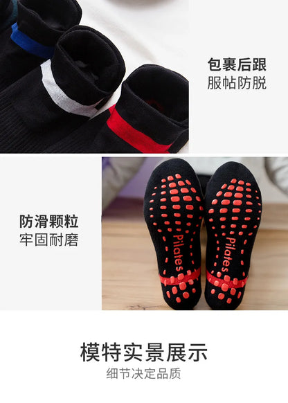 Yoga Socks Men Women Professional Silicone Non-slip Pilates Socks Large Size Indoor Floor Gym Fitness Cotton Dance Sports Socks Beauty World Shop