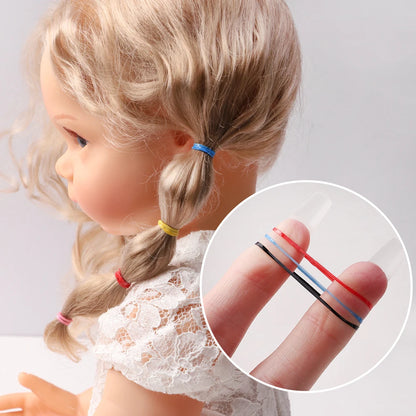 500Pcs/Set Girls Colourful Elastic Disposable Soft Rubber Band Hair Tie Headband Children Ponytail Holder Bands Kids Accessories Beauty Fashion