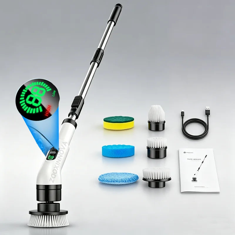 Household CordLess Electric Cleaning Brush Kitchen Gadgets Hair Brushes Bathroom Broom Toilet Mops Multifunctional Spin Scrubber Beauty World Shop