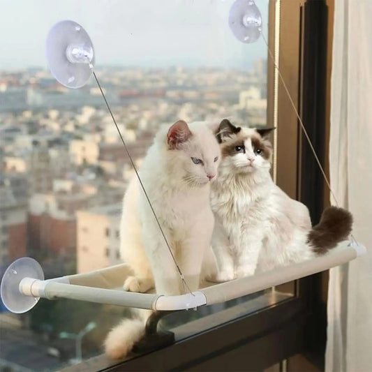 Cat Window Hammock Hanging Cat Bed Bearing Cat Sunny Window Seat for Indoor Cats Sleeping Space Saving Window Mounted Cat Bed
