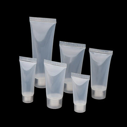 5pcs Squeeze Lotion Container Refillable Bottle Travel Pack Empty Matte Clear Tube Cosmetic Cream Lotion Shampoo Bath Beauty Trend Shop