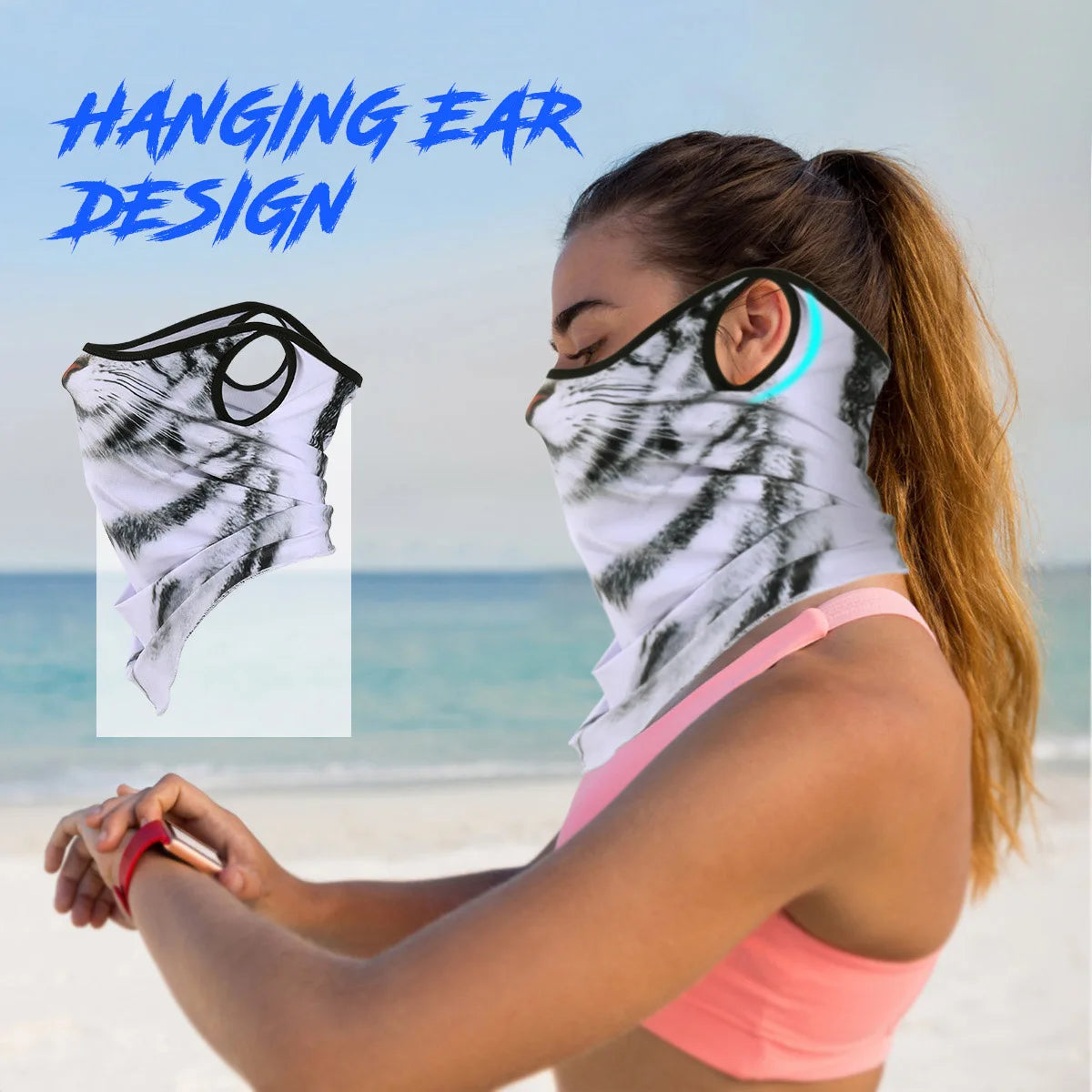 3D Animals Magic Scarf Bandana Breathable Neck Warmer Gaiter Hanging Ear Outdoor Sports Triangle Face Mask Neckerchief Summer Beauty World Shop
