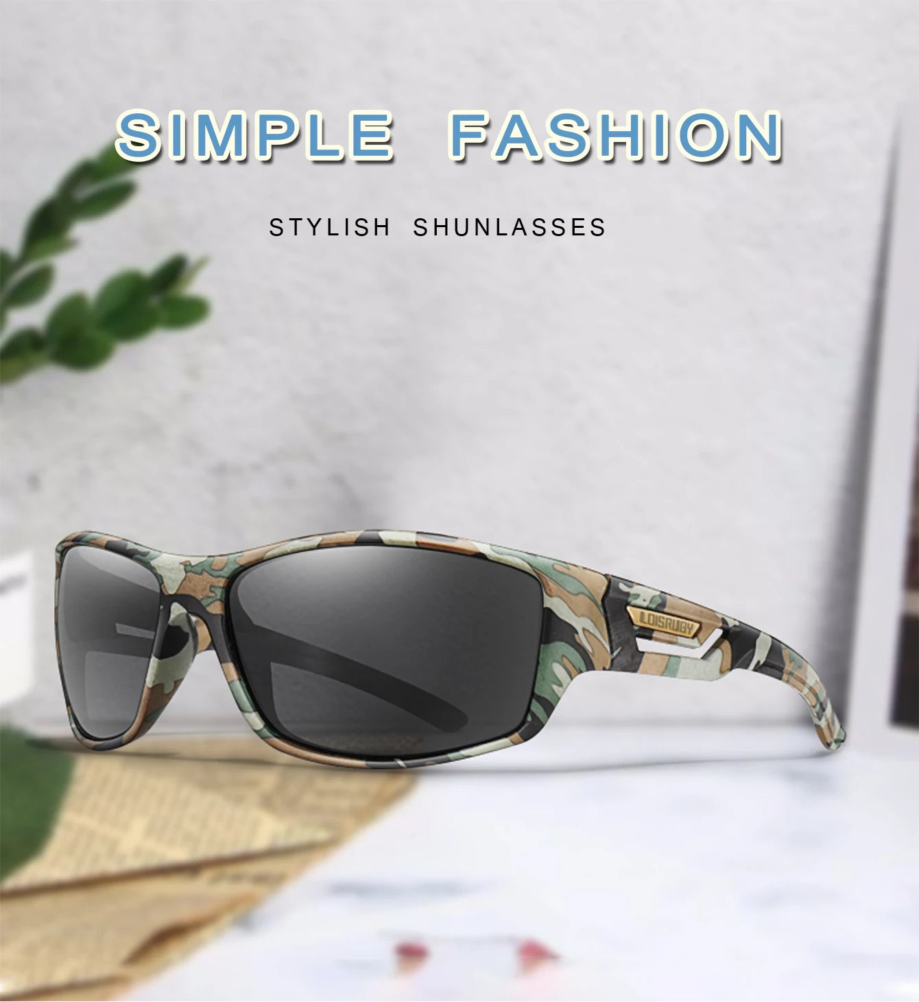 LOISRUBY Polarized Fishing Sunglasses Men Camouflage Driving Outdoor Sports Cycling Running Goggles UV400 Tackle Eyewear Beauty World Shop