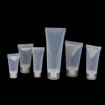 5pcs Squeeze Lotion Container Refillable Bottle Travel Pack Empty Matte Clear Tube Cosmetic Cream Lotion Shampoo Bath Beauty Trend Shop