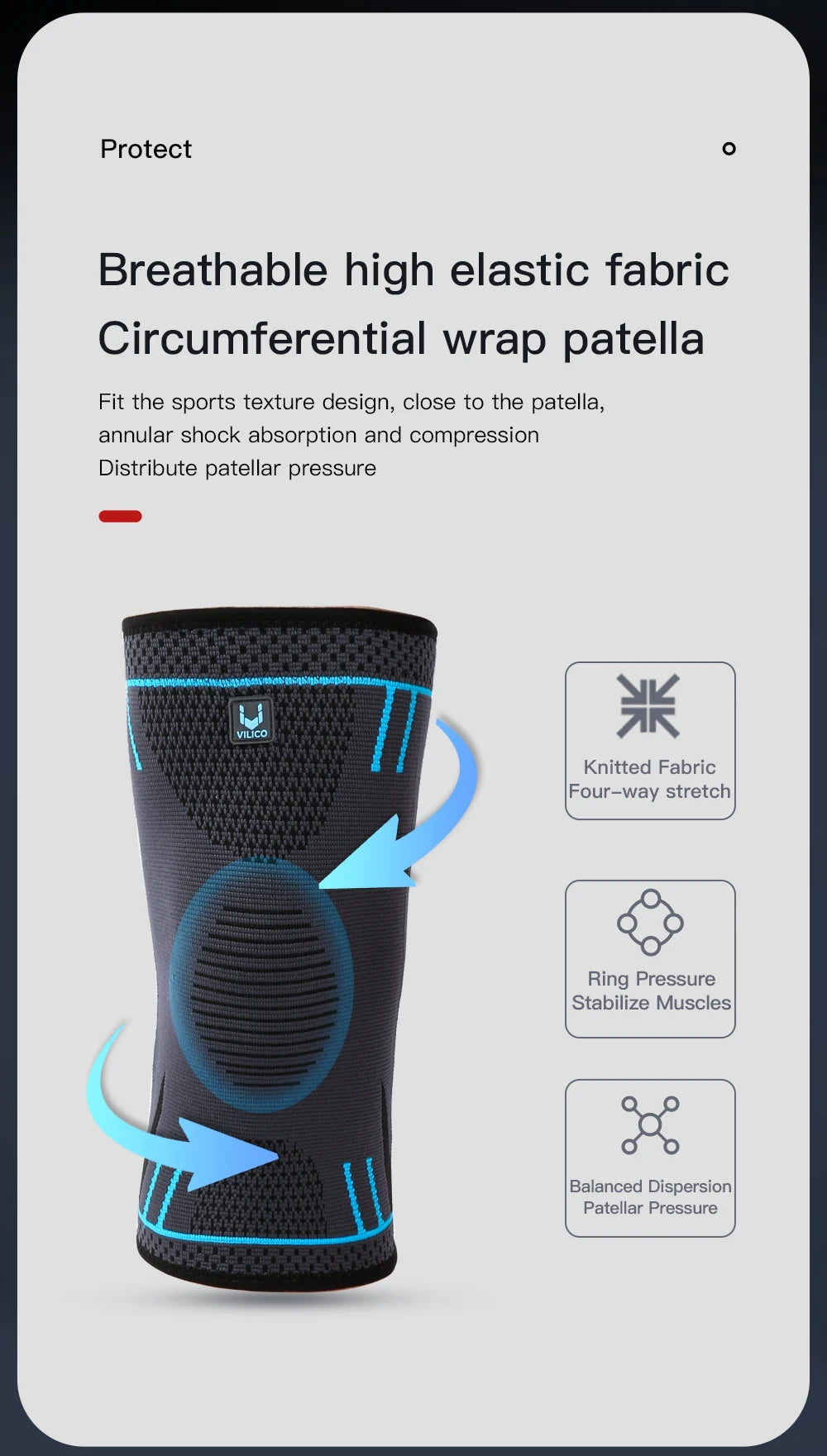 1 Pcs Compression Knee Support Sleeve Elastic Breathable Knee Pads Brace Springs Gym Sports Protector Basketball Volleyball Run Beauty World Shop