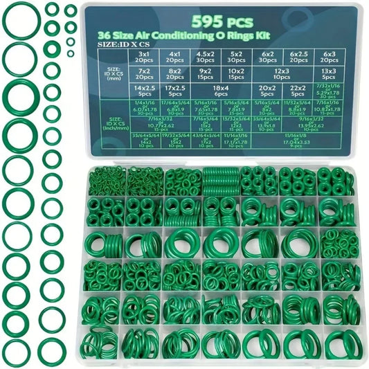 595/225Pcs Air Conditioning O Ring Kit Assortment Set 36 Size O-Type Sealing Rubber Ring Rubber Accessories Maintenance Beauty World Shop