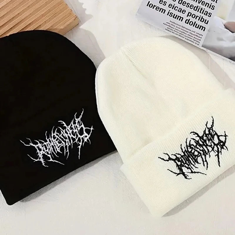 Warm Women Men Winter Beanies Hats Gothic Street Punk Knitted Bonnet Caps 100% acrylic Fashion Keep Warm Skullies Beanies Hats Beauty World Shop