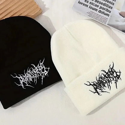 Warm Women Men Winter Beanies Hats Gothic Street Punk Knitted Bonnet Caps 100% acrylic Fashion Keep Warm Skullies Beanies Hats Beauty World Shop