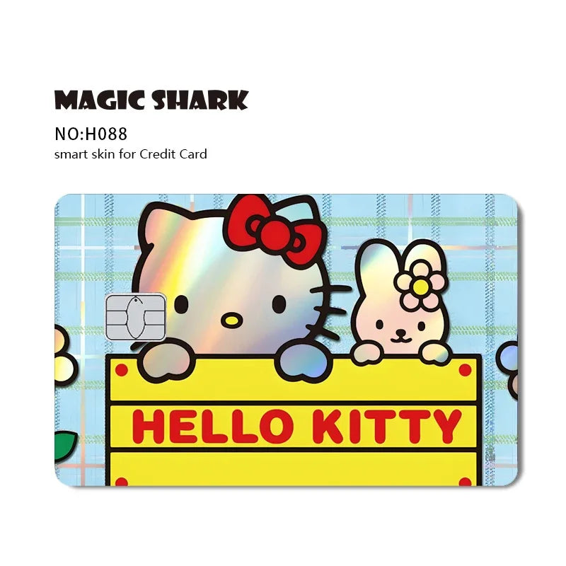 Hot Sale Hello Kitty Kuromi Holographic Laser Shinny Film Skin Cover Sticker for Debit Credit Card Bank Card Beauty World Shop