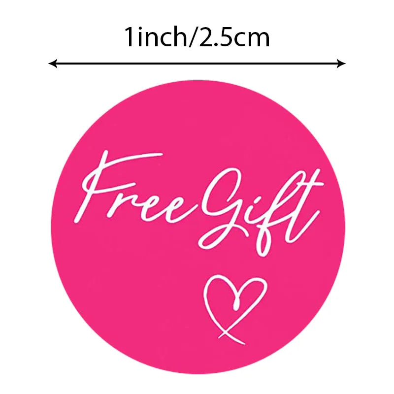 100-500pcs Free Gift Letters Labels Sticker Stationary Supplies Pink Thank You Sticker for Small Business Package Card 1 inch Beauty World Shop