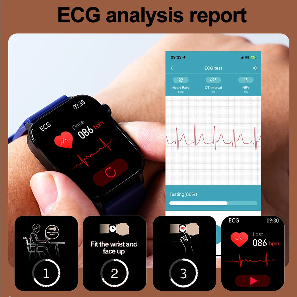 2025 New 24-Hour Health Monitoring Smart Watch Men Uric Acid Blood Lipids Heart Rate Bluetooth Call Smartwatch Women Beauty World Shop