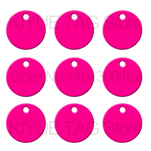 Wholesale 100Pcs Aluminum Round Dog ID Tags Name Plate Anodizing Label Tags Chain Hanging Keys Personalized Name ID Tag Beauty World Shop