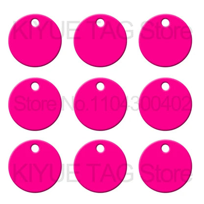 Wholesale 100Pcs Aluminum Round Dog ID Tags Name Plate Anodizing Label Tags Chain Hanging Keys Personalized Name ID Tag Beauty World Shop