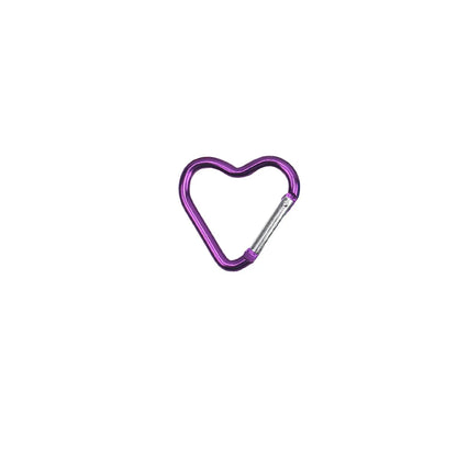 1 Pcs Heart-shaped Aluminum Carabiner Key Chain Clip Outdoor Keyring Hook Water Bottle Hanging Buckle Travel Kit Accessories Beauty World Shop