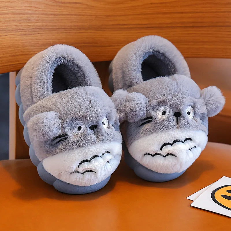 Kawaii Pikachu Figure Cotton Slippers Cover Heel Anime Peripheral Cute Cartoon Flat Autumn/Winter Plush Slippers Christmas Gifts Beauty World Shop