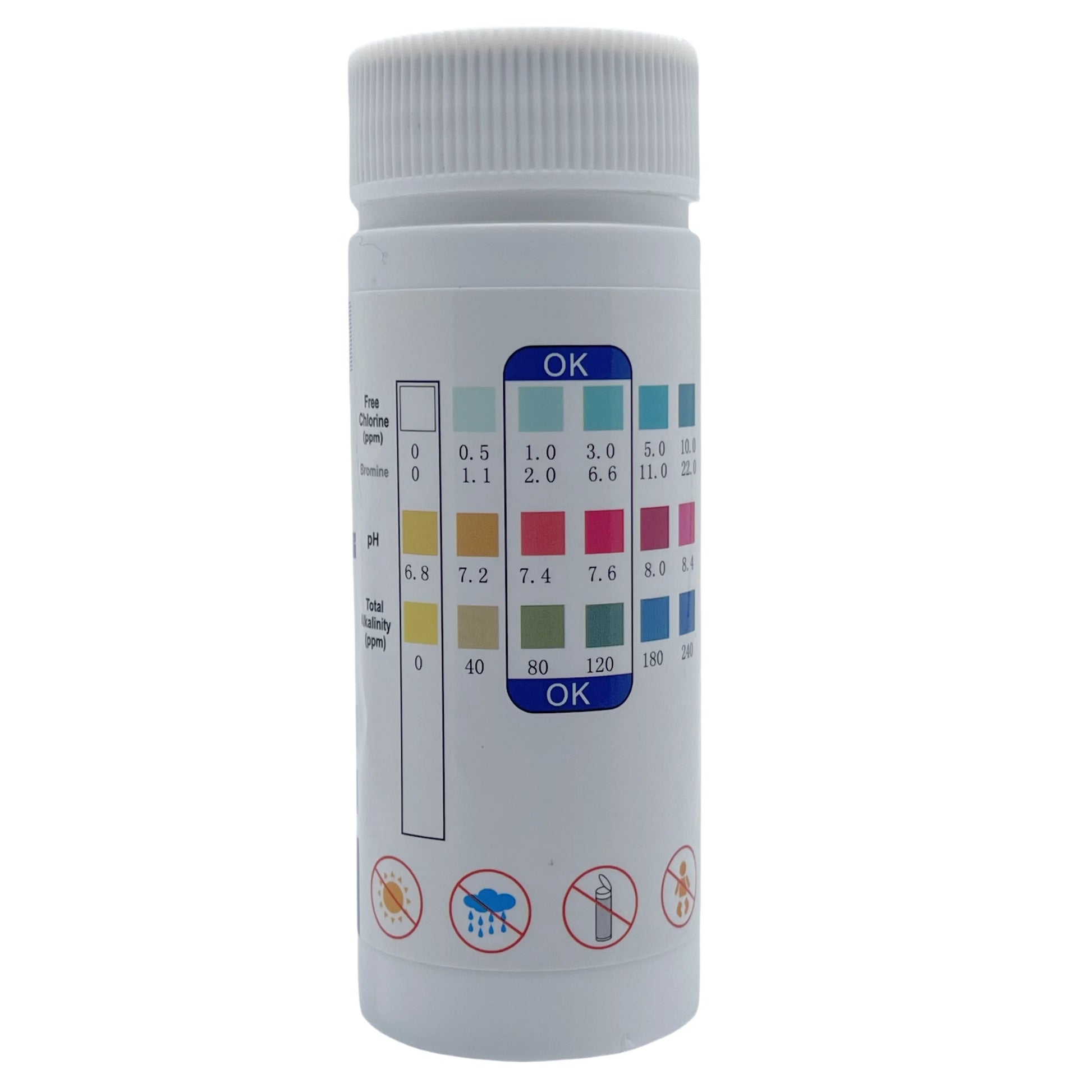 Chlorine PH Test Strips SPA Swimming Pool Aquarium Fish Tank Water Tester Paper Residual Chlorine PH Value Alkalinity Hardness Beauty World Shop