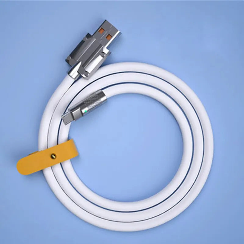 120W 6A TypeC Super Fast Charge Liquid Silicone Cable Quick Charge USB Cable For Xiaomi Huawei Samsung Pixel USB Bold Data Line Beauty World Shop
