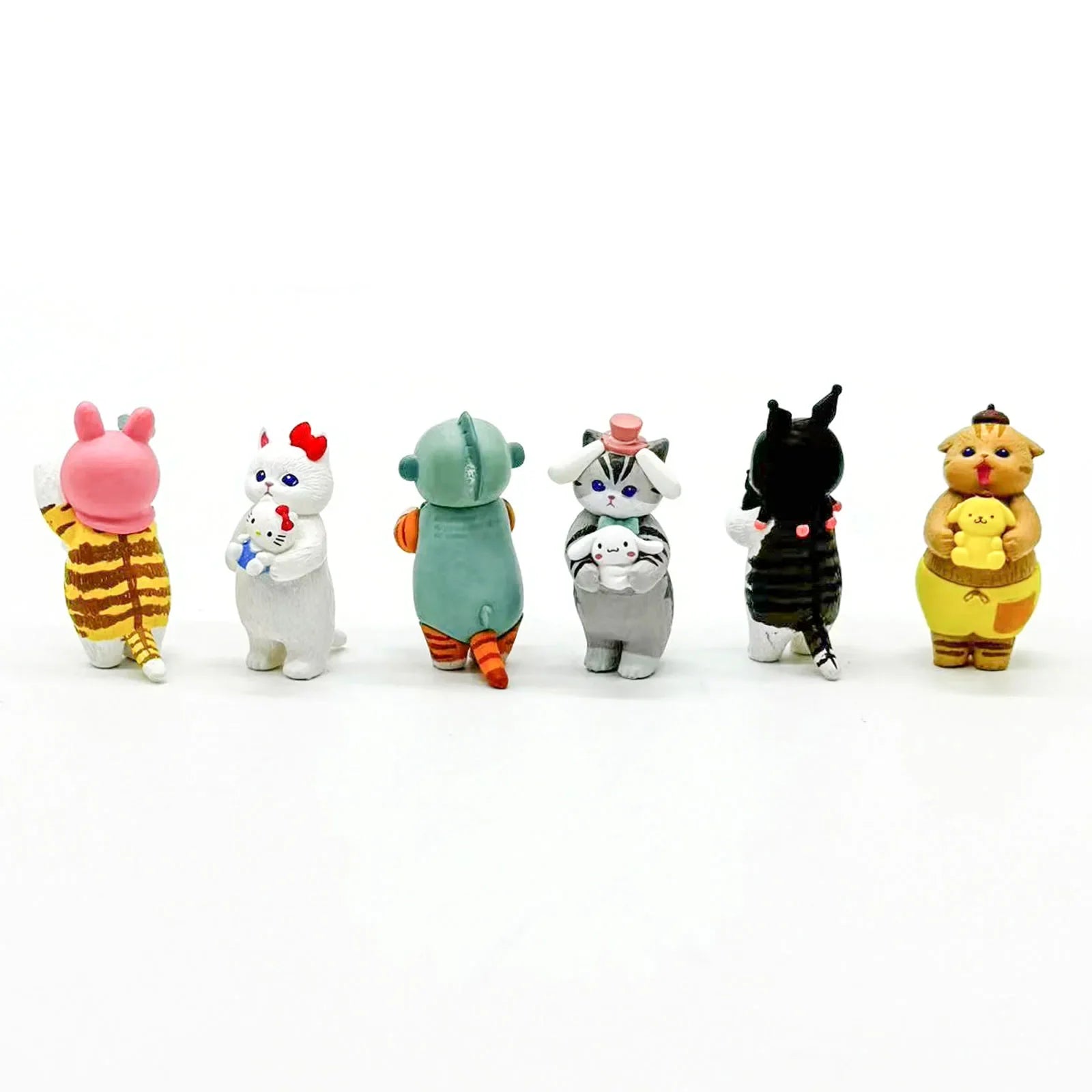 Mofusand Cats Wearing Sanrio Characters Clothes Holding Dolls Cute Figure Blind Box My Melody Kuromi Cinnomoroll Hello Kitty Beauty World Shop
