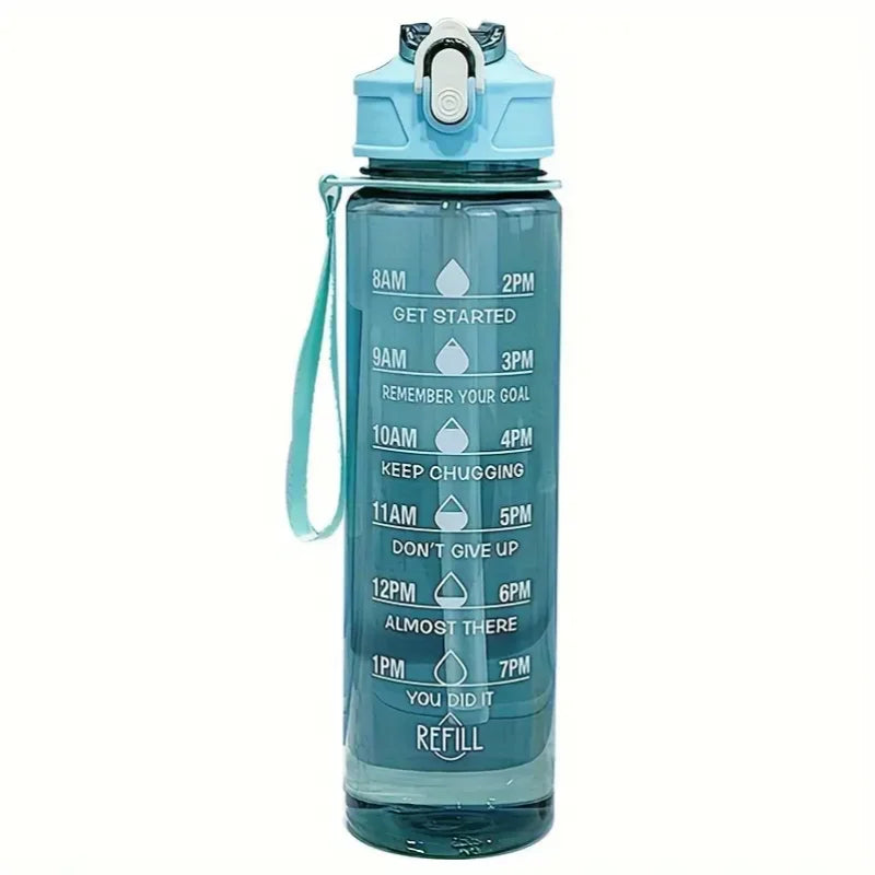 800ml/27oz Large Capacity Sports Water Bottle Leak Proof Plastic Drinking Cup With Time Scale Suitable For Travel Fitness Sports Beauty World Shop