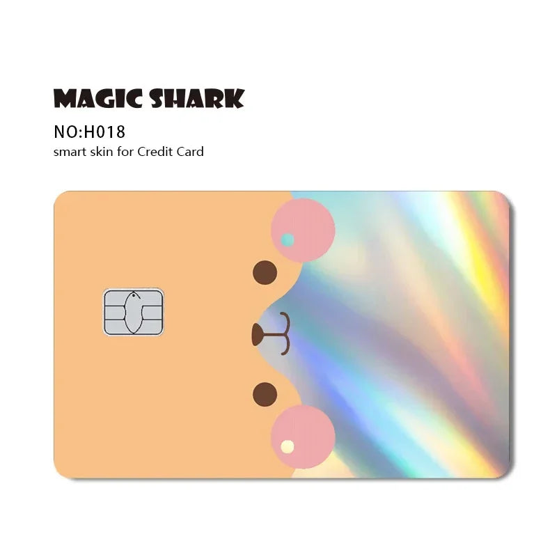 Magic Shark Skull Panda Hunter Broke Blue Eyes Dragon Laser Holographic Sticker Cover Film Skin for Credit Bank Debit Card Beauty World Shop