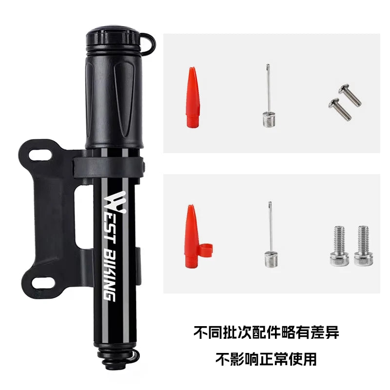 WEST BIKING 100Psi Mini Bike Pump Aluminum Alloy Bicycle Hand Air Pump Tire Inflator Schrader Presta Valve MTB Road Cycling Pump Beauty World Shop
