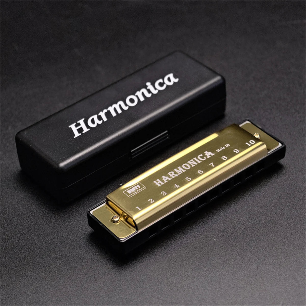 Miwayer 10 Holes Harmonica Key of C ,  Colorful Metal Shell  with Case for Beginner Students Kids Gift with Case Beauty World Shop