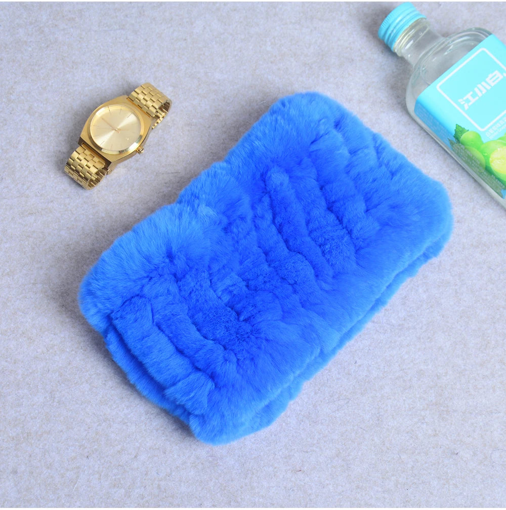 Women Handmade Stretch 100% Real Rabbit Fur Scarf Knit Genuine Rex Rabbit Fur Headbands Girls Natural Rabbit Fur Ring Scarves Beauty World Shop