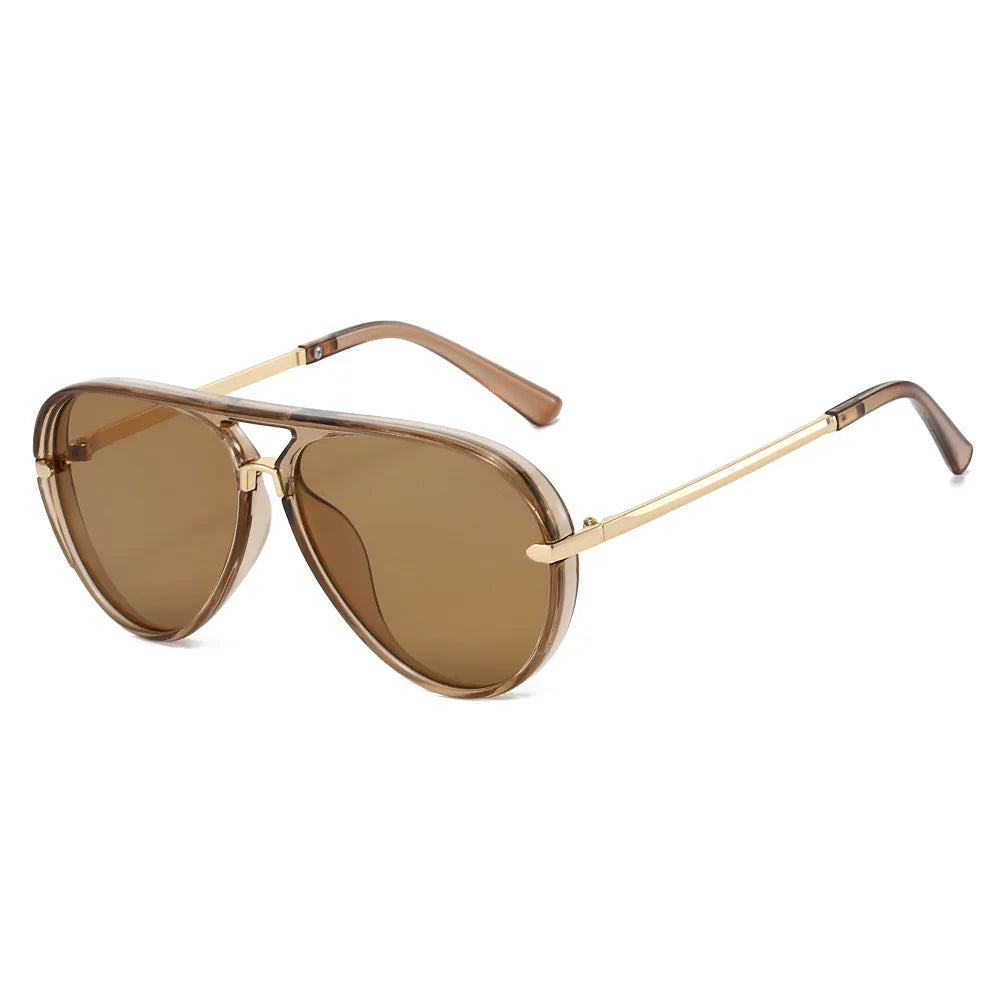 Trendy Oversized Pilot Sunglasses Women Men Vintage Retro Classic Designer Sun Glasses UV400 Protection Fashion Ladies Shades Beauty World Shop