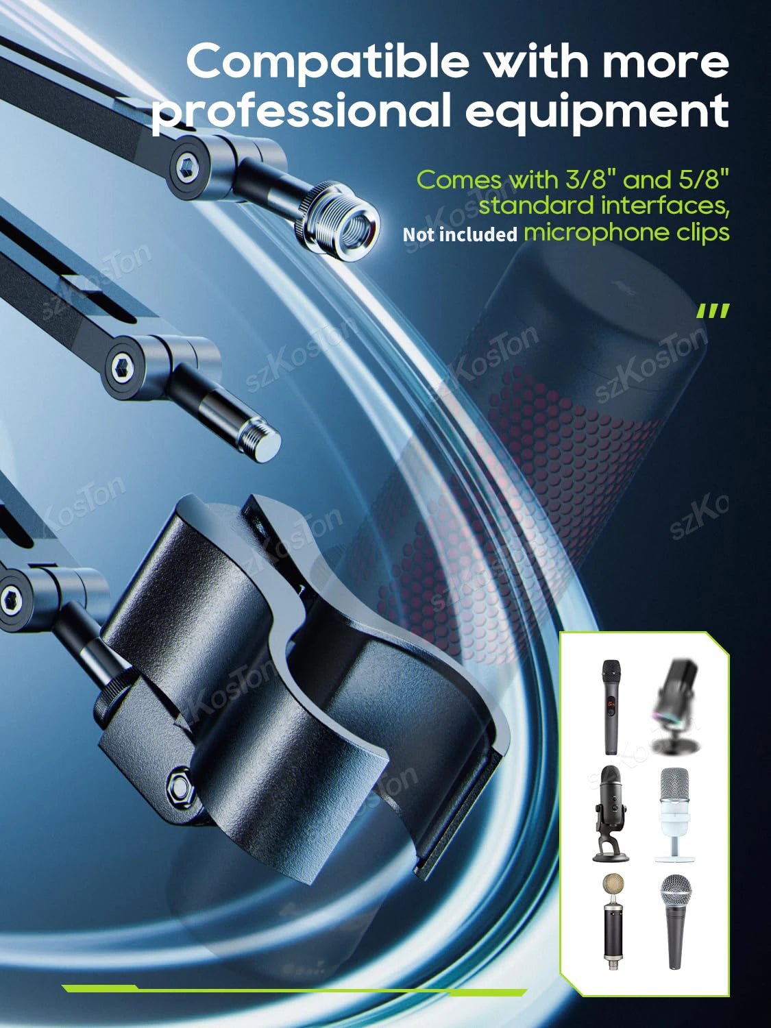Adjustable Microphone Boom Arm Extended Riser with Cable Management Low Profile Mic Arm Gaming Microphone Stand for AM8 K688 A8 Beauty World Shop