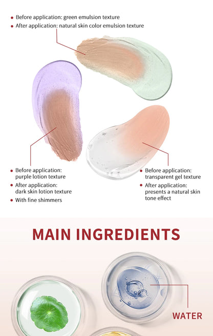 CC Cream Color Changing Liquid Foundation Centella Korean High Coverage Foundation Foundation Cream for Face Base Makeup Beauty World Shop