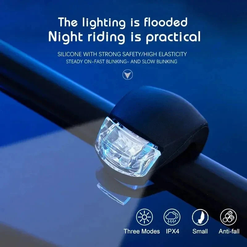 Bike Light Set Silicone Waterproof Bicycle Head Front Lamp and Taillight Flashlight for Bike Warning Lights Beauty World Shop